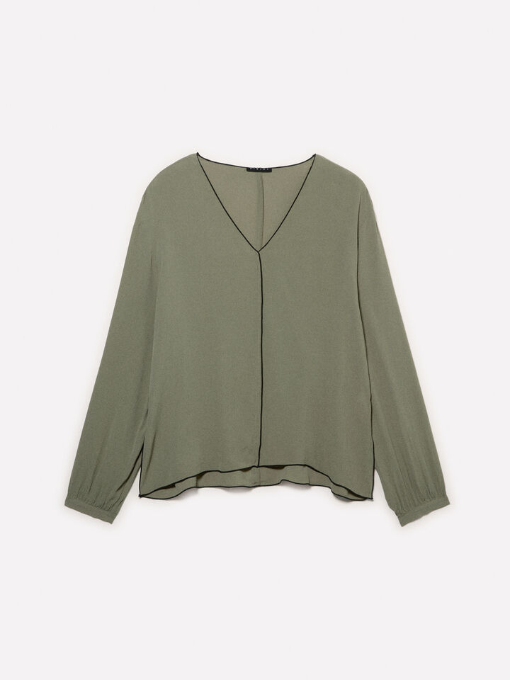 Blusa over fit verde militare - bluse da donna - Verde Militare | Sisley image number 5